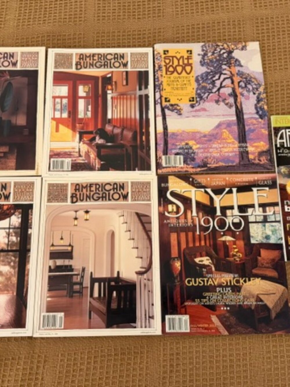Collection of 7 "American Bungalow", "Style 1900" and "Arts&Crafts" magazines